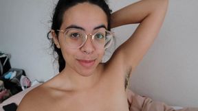 intimate hairy pussy fingering