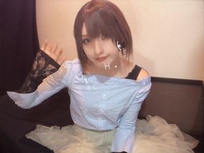 Video of a cross-dresser with bob hair masturbating quietly