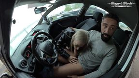 nesty gets fucked outdoor in a car on a rainy day