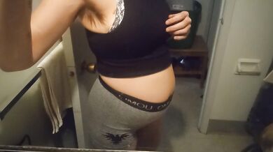 Thick neighbor stuffs my bloated belly till I beg for her baby