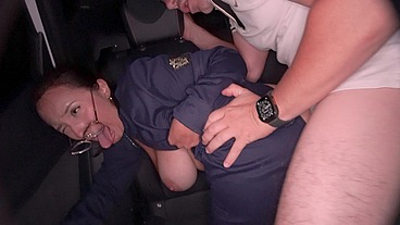 Sexy policewoman gets fucked by a citizen inside her car!
