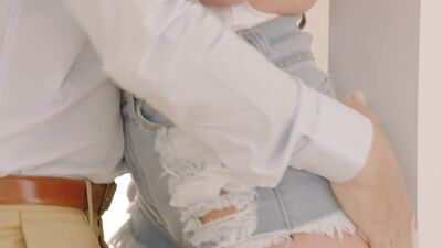 Blonde college girl bangs her professor in order to get better grades