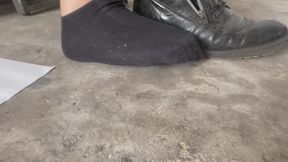 Walking on your bread with socks!