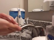 My crazy ass being a good example and washing my hands with TWO types of soap