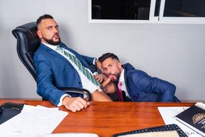 Two Manly Men in Suits Bareback to the Office