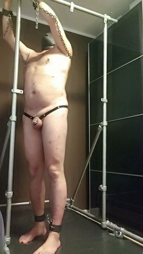 Bondage Session in Full Body Shackles   Clip 2