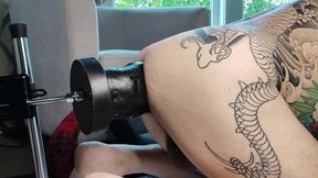 Breaking in my hole with a new 12.5 inch girthy toy