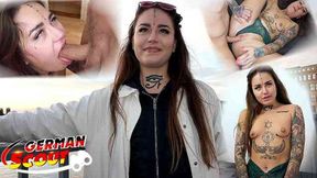 German scout picks up inked college girl Jess Mori for a raw stuff