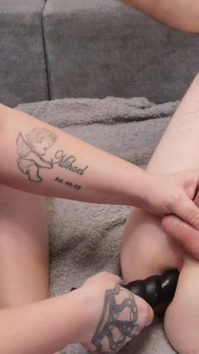 Hard Prostate Milking, Fill His Ass with My Fingers and Strapon by Ladylena666