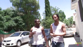 Interrasial sex în trei, fute, gang sexe, dublă penetrare &#8211; sex în grup anal dur pentru MILF-a tatuată Raquel Sieb în tocuri înalte și piercing