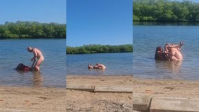 me chupan el cono al orilla del rio