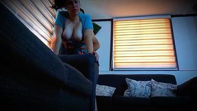 fucking hard with a housewife on the living room couch
