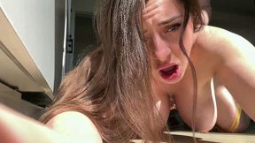 luna doll horny busty curvy wife fucks in the kitchen 4k porn video