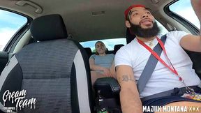 pawg uber passenger gracie lets majiik montana creampie her pussy
