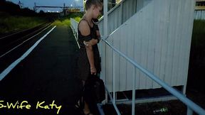 Clueless Babe Waiting for Train Gets Public Fuck and Creampie