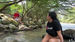I have a hard fuck with a young unknown Latino outdoors after seeing me naked in the river