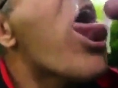 He loves cum - outside