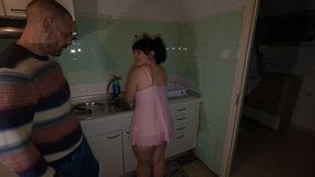 Stepmom, you're so sexy.. I'd fuck you in the kitchen and cum inside you.