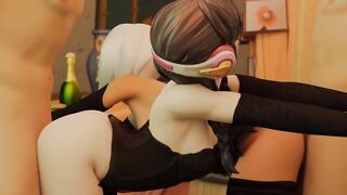 3D Compilation: Overwatch Dva 3Some Mercy Ashe Widowmaker Uncensored Cartoon