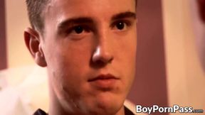 Handsome twink spreads his lovers asshole with his big cock