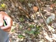 Walking through the woods in my briefs