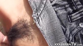 Naughty&#x1F608; Japanese teen gets intimate in public closeup