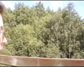 Superb German lesbians sharing strapon in public