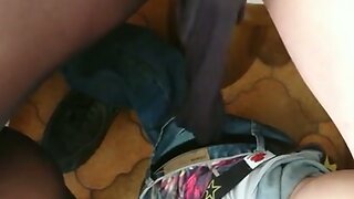 Sister-in-Law`s Pantyhose: Delicious Cum Inside for Legs!