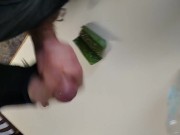 Big Hairy Cock Is Massaged With Aloe Vera Until He Cums