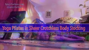 'Yoga and Pilates in Sheer Crotchless Body Stocking, SD 720 mp4