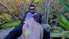 Slut Deep Throat Blowjob Outdoors for a Stranger!