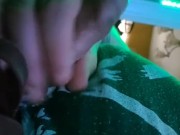 Chubby boy Jerks off dick at desk