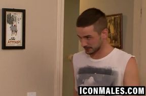 Horny Sean sucks Adamâs big hard cock hungrily