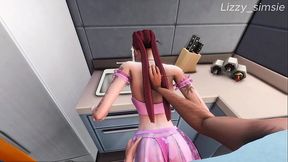 Stepfather fucks and cum on rebellious stepdaughter - sims 4 -