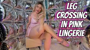 Leg Crossing in Pink Lingerie