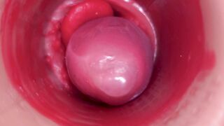 Inwards a Camgirl Cervix POINT OF VIEW Camera in Honeypot with meaty manmeat fucktoy
