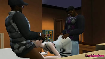 Two beefy guys fuck &Eacute_lise