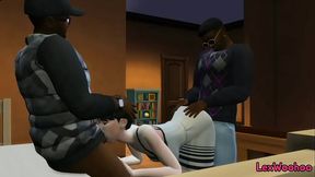 Two beefy guys fuck &Eacute_lise