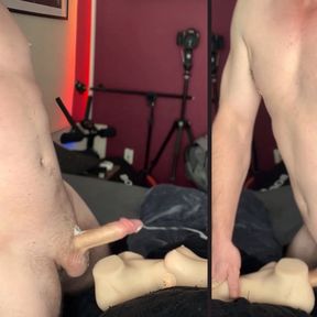 Double cum shot with creampie deep in my slutty toy!