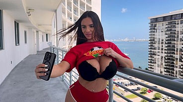 Big tit MILF invited me in for the soccer game