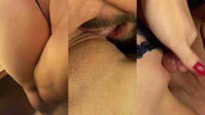 i fuck my married hot wife on our dining table and lick her hot, tight pussy + creampie