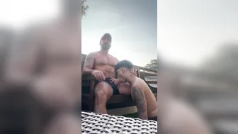 Muscular daddy DiegoM barebacks an anonymous twink in hotel