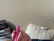 Slutty transboy uses a vibrator