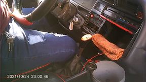 Hot driver masturbating while driving.