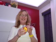 Post op tgirl pissing in a glass and having a sip. Essex girl Lisa