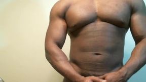 Black Muscle Dude Jerking His Cock