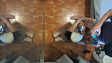 Naked milf with pantyhose and heels gives a blowjob with swallowing