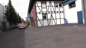 Hot German babe gives the best handjob