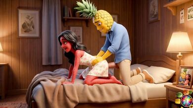 Animated Cartoon Quickie Fetish Lifts Dress To Fuck Pussy And Ass In The Dark