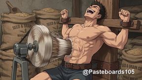 Arms Overhead, Abs Exposed - Bound Anime Muscle Jocks Tickled on Ribs and Belly (2D Anime)